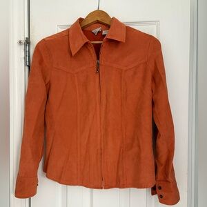 Women's Faux Suede Orange Jacket